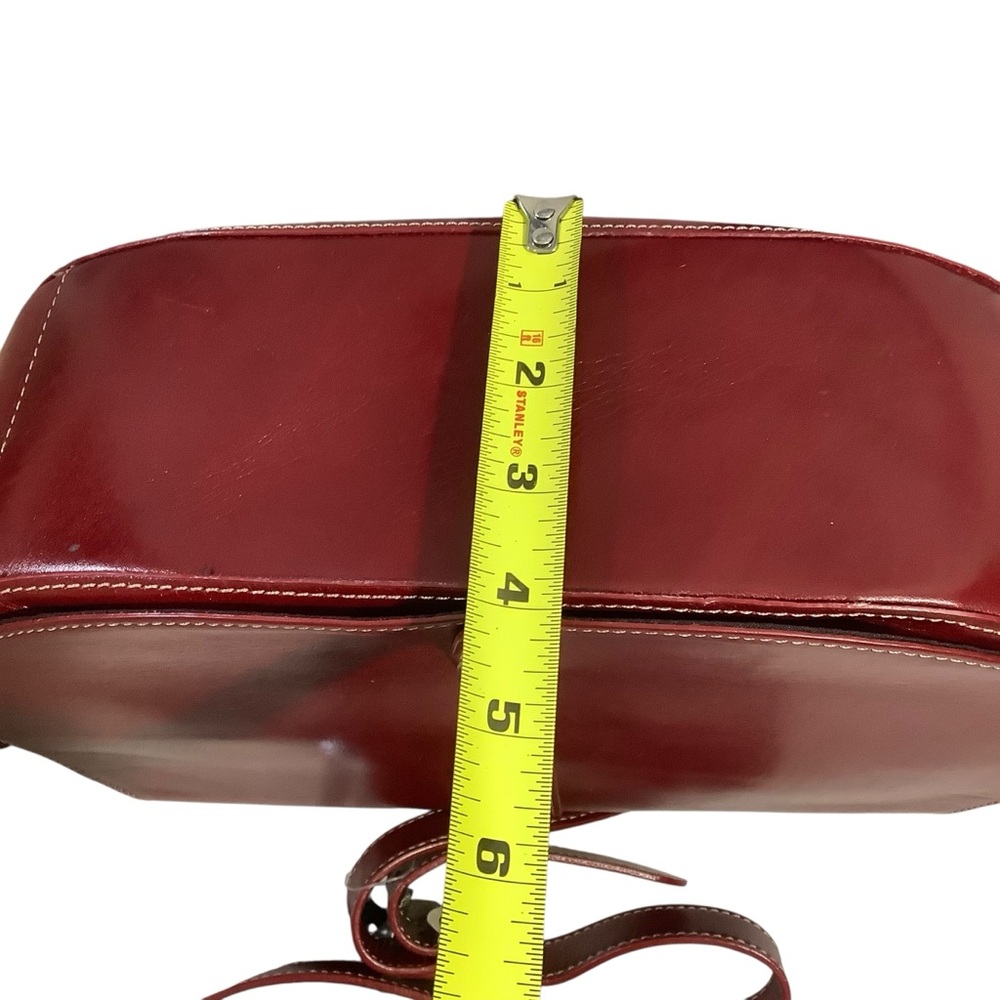 Valerie Steven’s Vintage Y2K Burgundy Leather Saddle Bag Rare - Picture 14 of 16